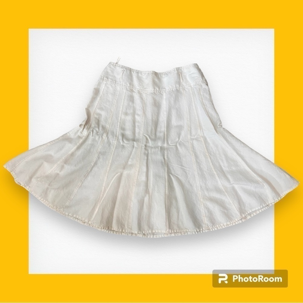 Cotton Linen Skater Mini Skirt